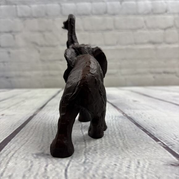 Vintage 1990's 11 Ounce Elephant Brown Resin Figurine Old 6x5 Statue‎ - Picture 5 of 8